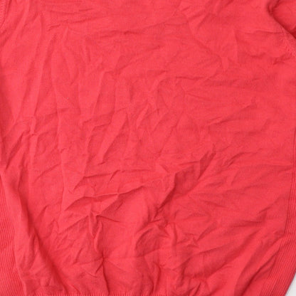 NEXT Mens Pink V-Neck  Cotton Pullover Jumper Size S