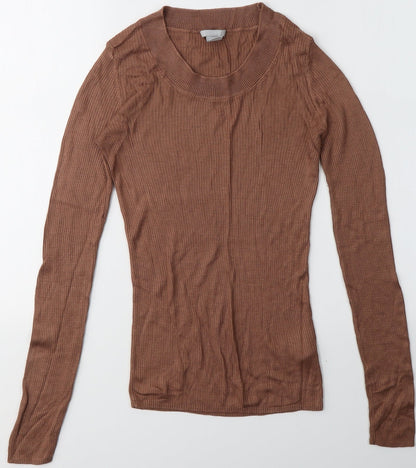 Womens UK Size S H&M Brown Pullover Jumper