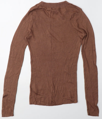Womens UK Size S H&M Brown Pullover Jumper