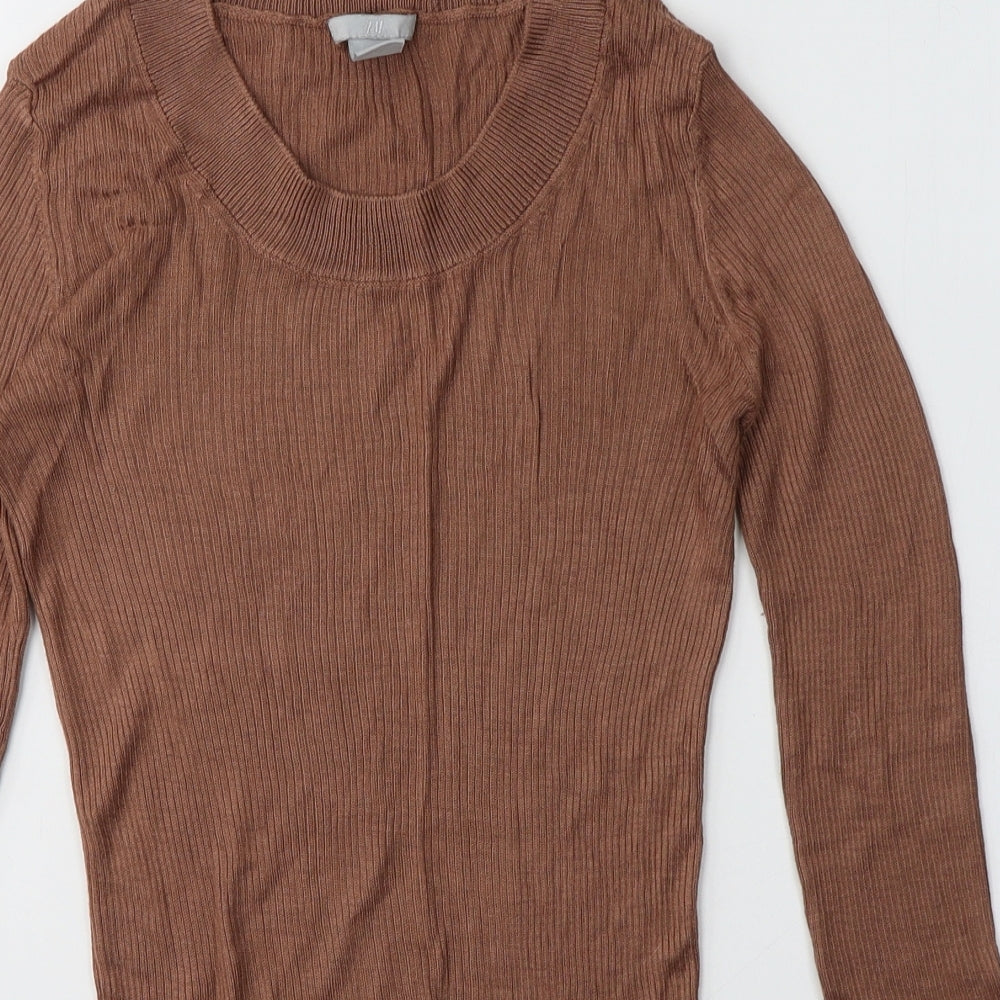Womens UK Size S H&M Brown Pullover Jumper