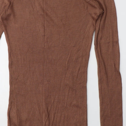 Womens UK Size S H&M Brown Pullover Jumper
