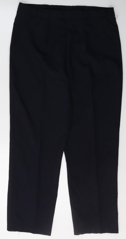 Womens UK Size 10 Preworn Regular Fit  Black Trousers