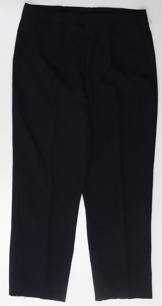 Womens UK Size 10 Preworn Regular Fit  Black Trousers