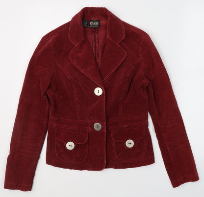 B. Moss Womens Red   Jacket Blazer Size 4