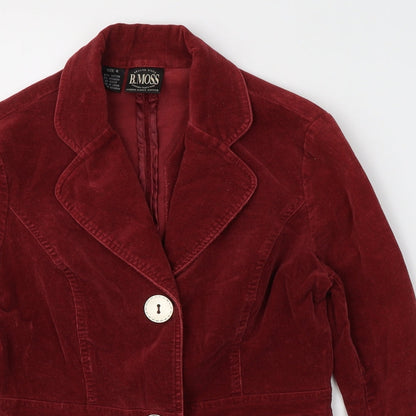 B. Moss Womens Red   Jacket Blazer Size 4