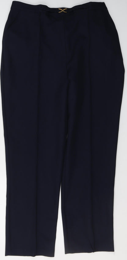 Womens UK Size 14 Papaya Regular Fit  Blue Trousers