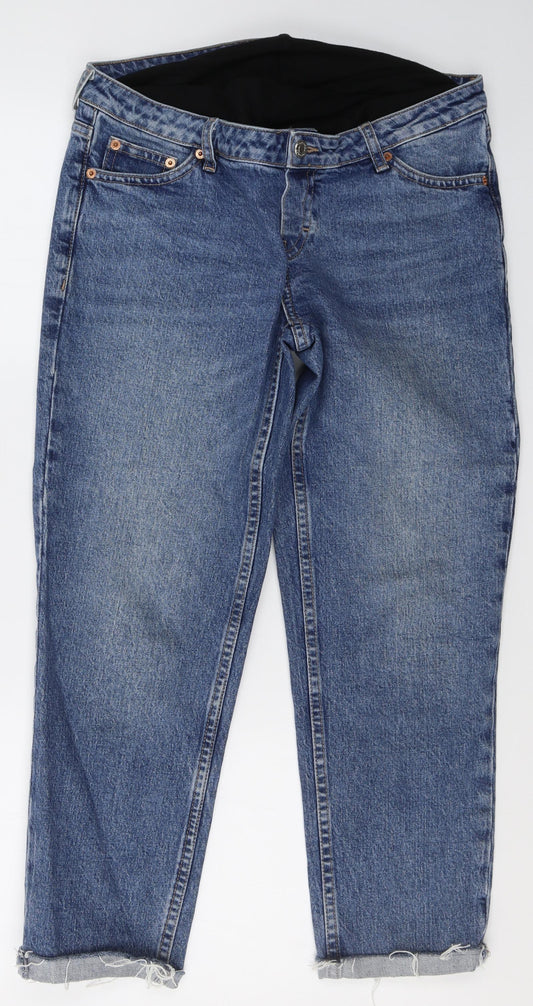 Topshop Womens Blue  Polyester Straight Jeans Size 28 in L25 in Regular