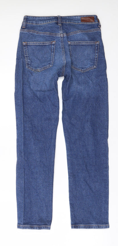 Clockhouse Womens Blue  Cotton Straight Jeans Size 6 L27 in Regular Zip