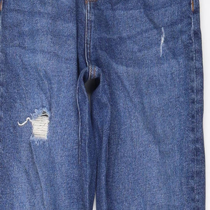 Clockhouse Womens Blue  Cotton Straight Jeans Size 6 L27 in Regular Zip
