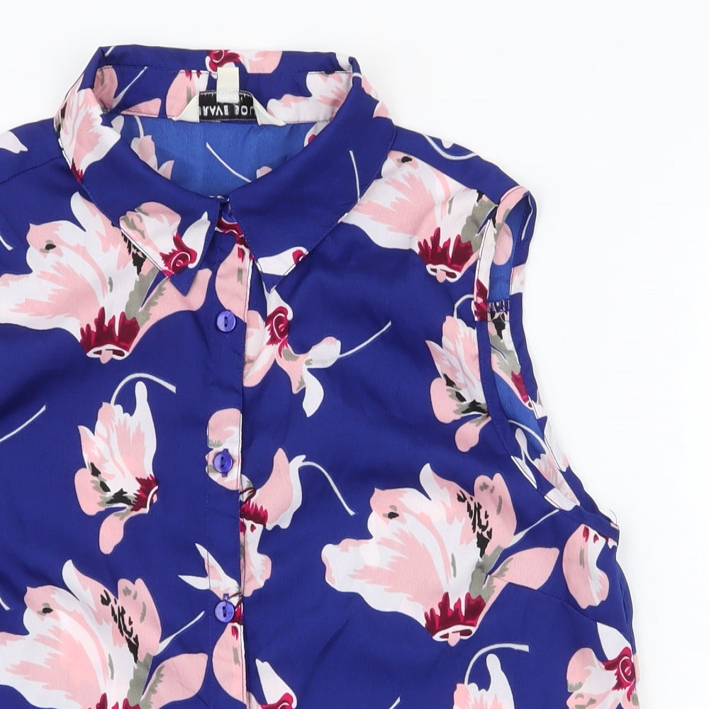 Womens UK Size M Brave Soul Blue Basic Blouse