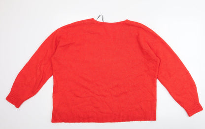Womens UK Size M H&M Orange Pullover Jumper