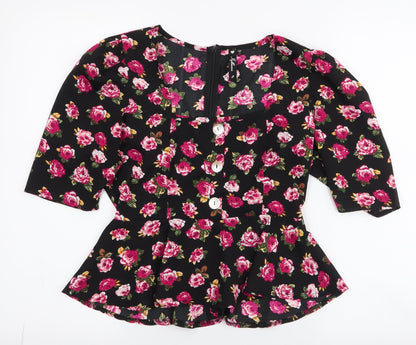 influence Womens Multicoloured Floral Polyester Basic Blouse Size 8 Square Neck