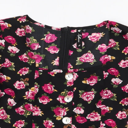 influence Womens Multicoloured Floral Polyester Basic Blouse Size 8 Square Neck