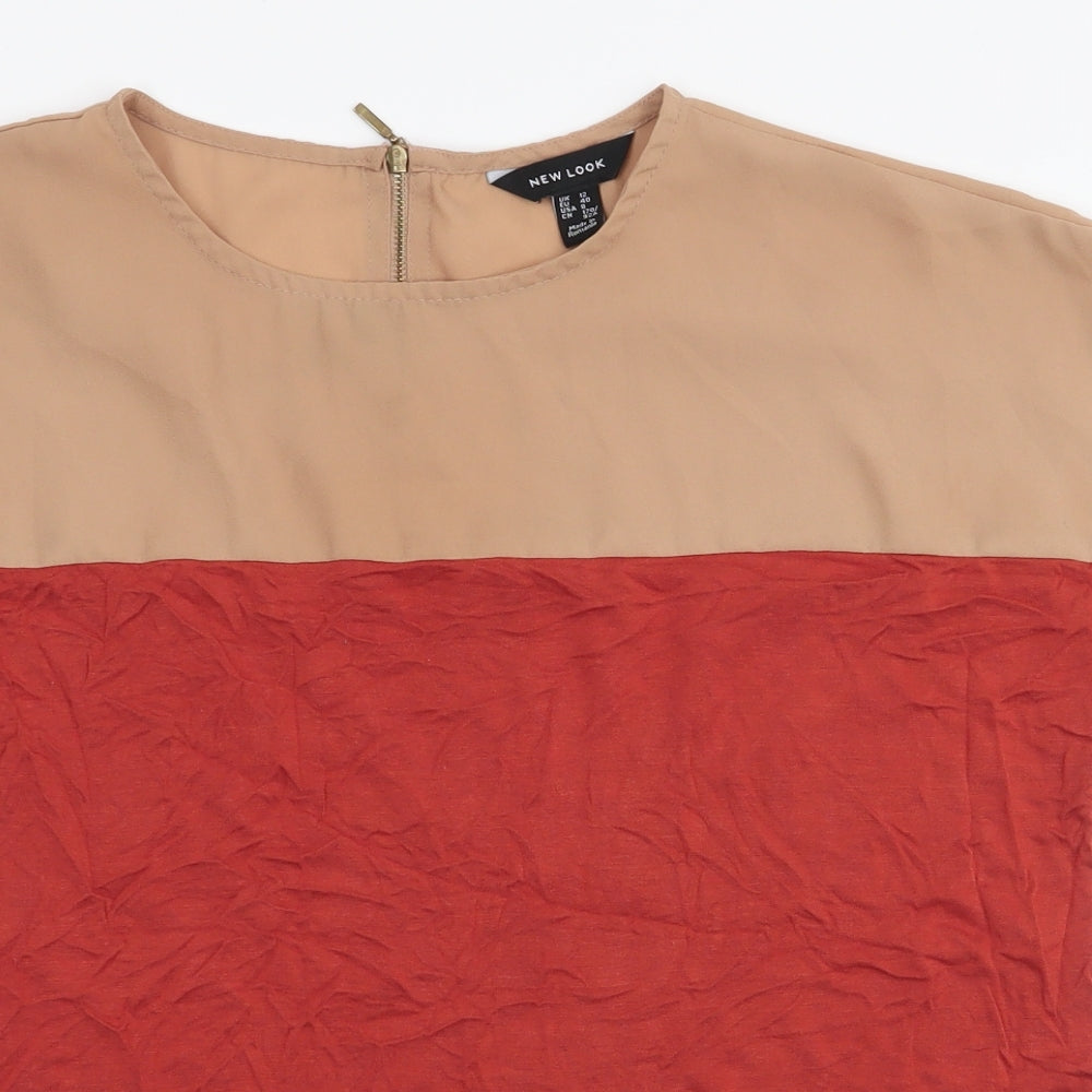 Womens UK Size 12 New Look Orange Jersey T-Shirt