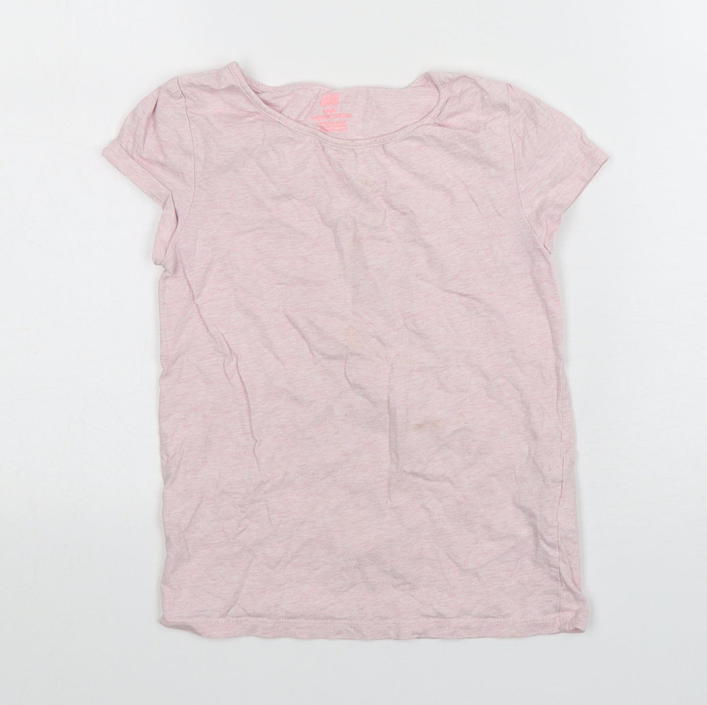 H&M Girls Pink  Cotton Basic T-Shirt Size 7-8 Years Round Neck Pullover