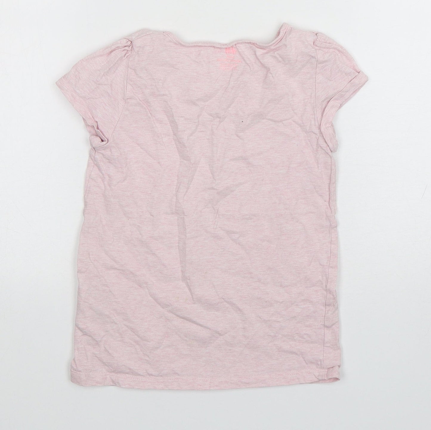 H&M Girls Pink  Cotton Basic T-Shirt Size 7-8 Years Round Neck Pullover