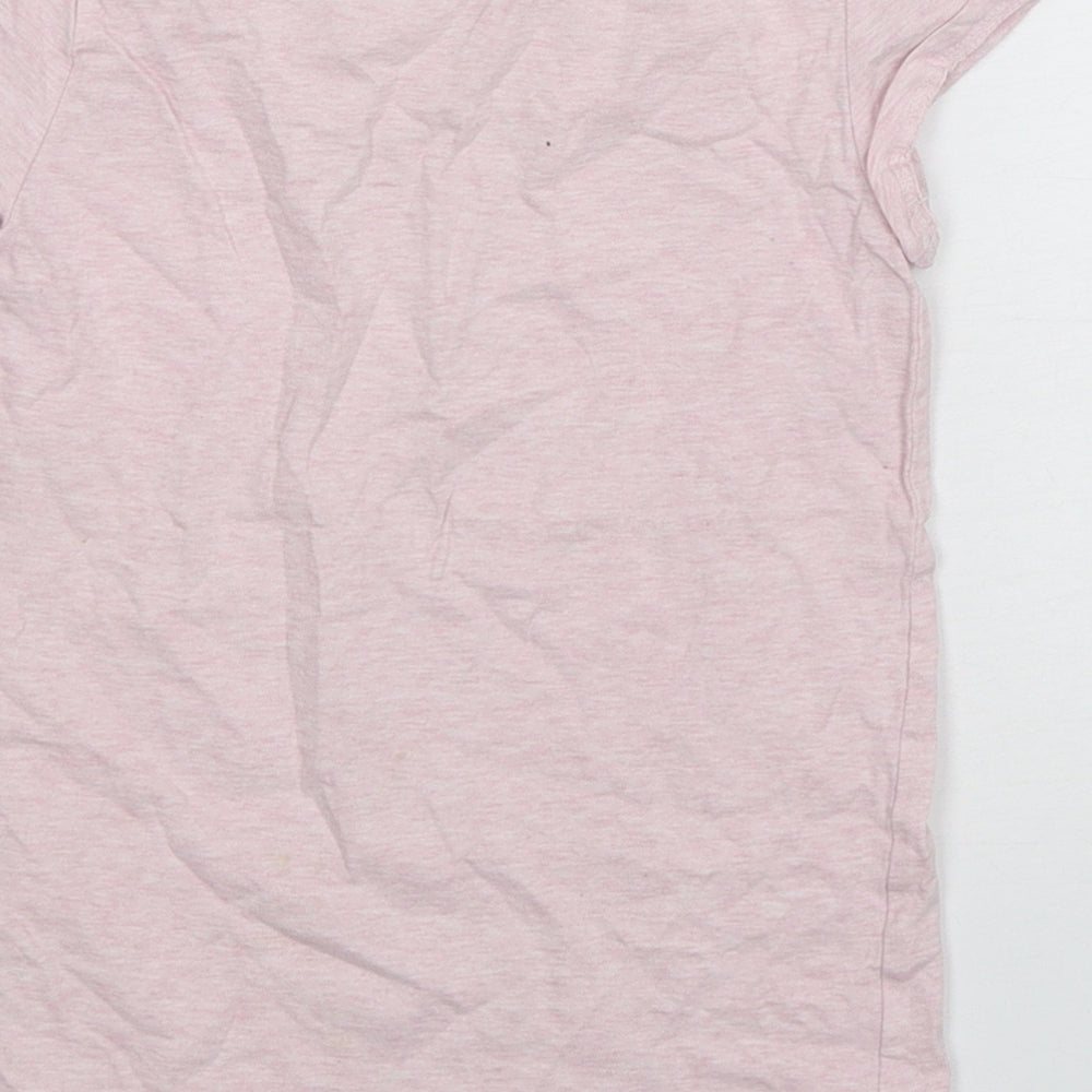 H&M Girls Pink  Cotton Basic T-Shirt Size 7-8 Years Round Neck Pullover