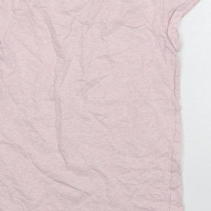 H&M Girls Pink  Cotton Basic T-Shirt Size 7-8 Years Round Neck Pullover