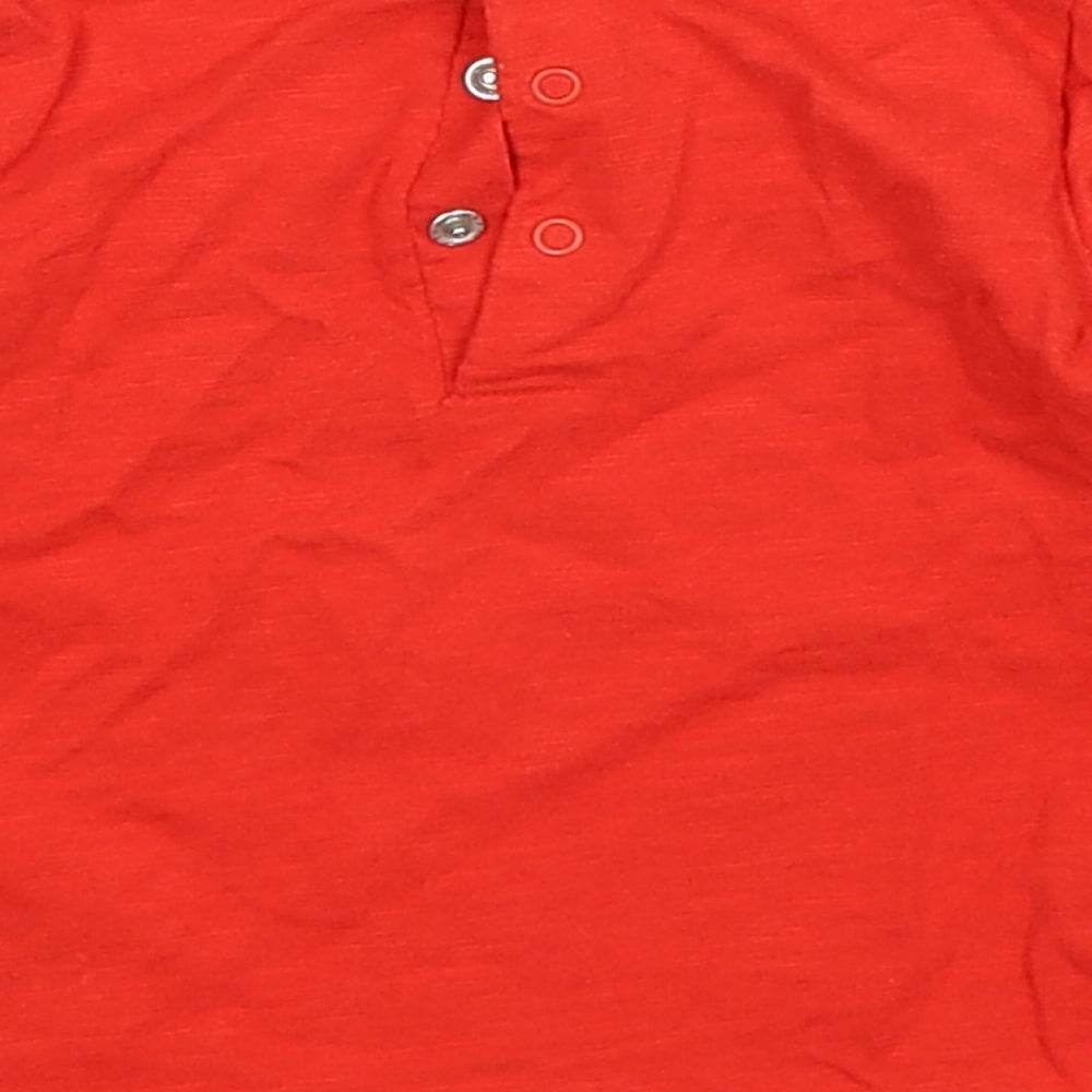 NEXT Boys Red Geometric Cotton Basic T-Shirt Size 3-6 Months Round Neck Pullover - Tiger Print