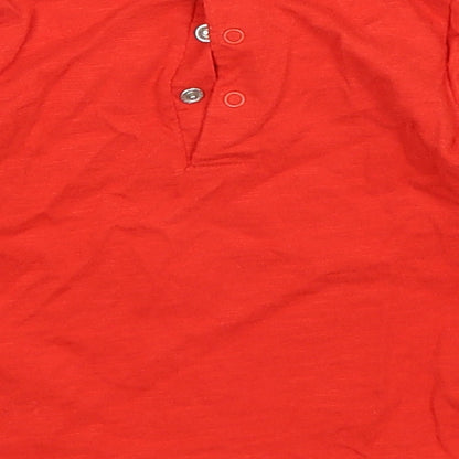 NEXT Boys Red Geometric Cotton Basic T-Shirt Size 3-6 Months Round Neck Pullover - Tiger Print