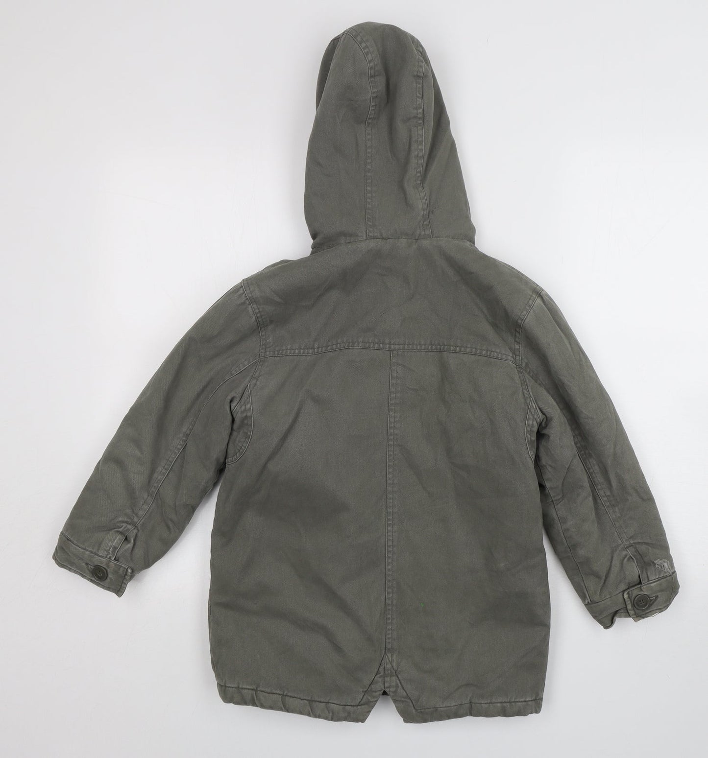 Mothercare Boys Green   Parka Coat Size 7-8 Years  Zip