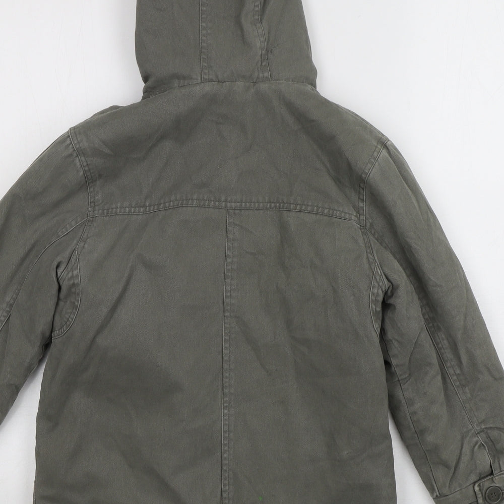 Mothercare Boys Green   Parka Coat Size 7-8 Years  Zip