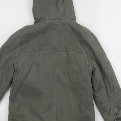 Mothercare Boys Green   Parka Coat Size 7-8 Years  Zip
