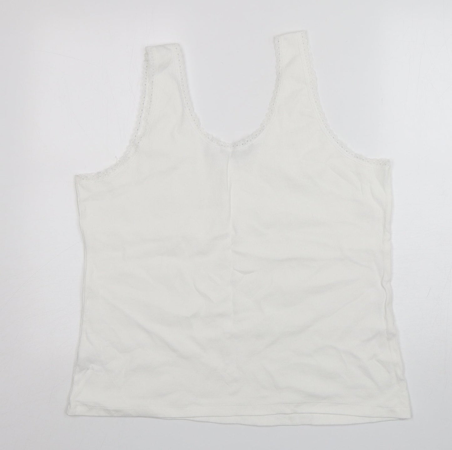 Womens UK Size 2XL Dunnes Stores White Basic Tank