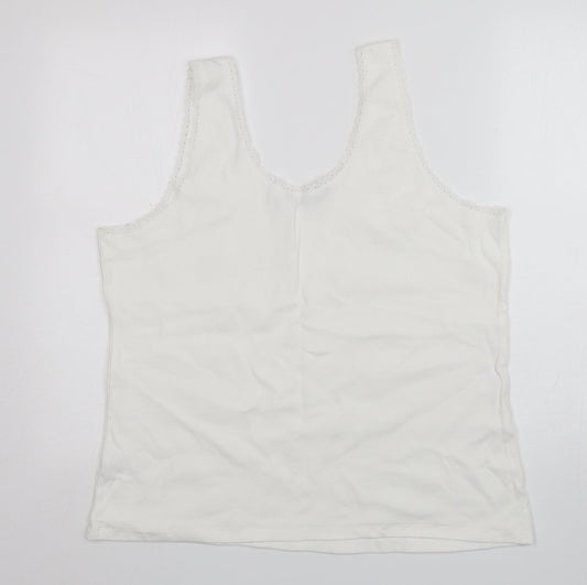 Womens UK Size 2XL Dunnes Stores White Basic Tank