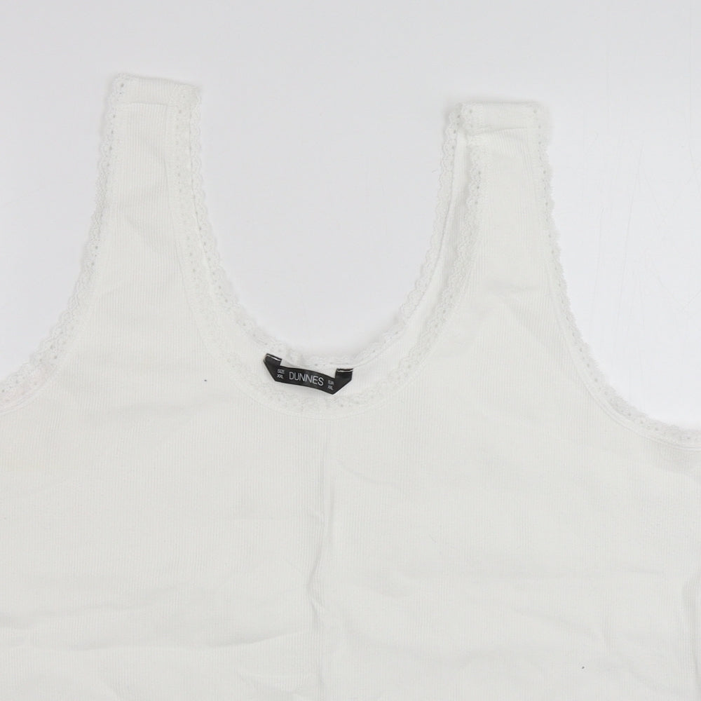 Womens UK Size 2XL Dunnes Stores White Basic Tank
