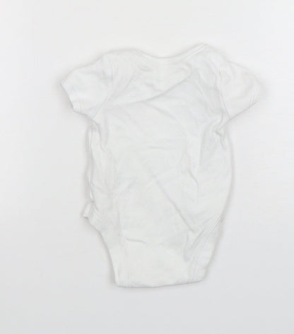 F&F Baby White  Cotton Leotard One-Piece Size 3-6 Months  Snap