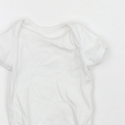F&F Baby White  Cotton Leotard One-Piece Size 3-6 Months  Snap