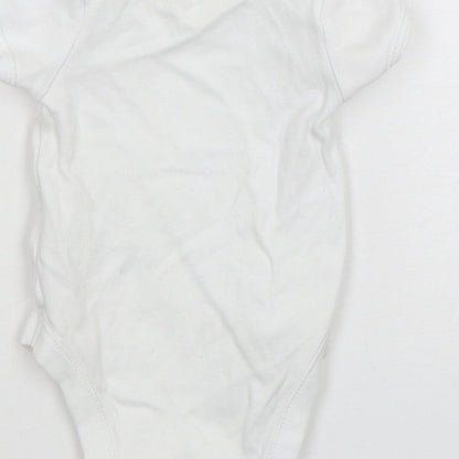 F&F Baby White  Cotton Leotard One-Piece Size 3-6 Months  Snap