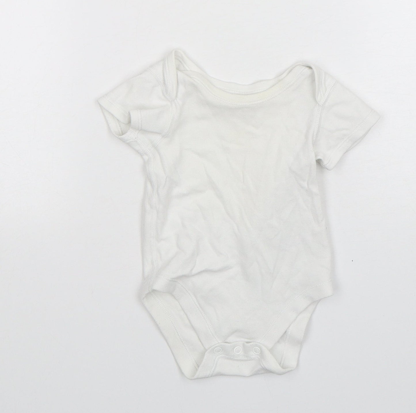 Marks and Spencer Baby White  Cotton Leotard One-Piece Size 3-6 Months  Snap