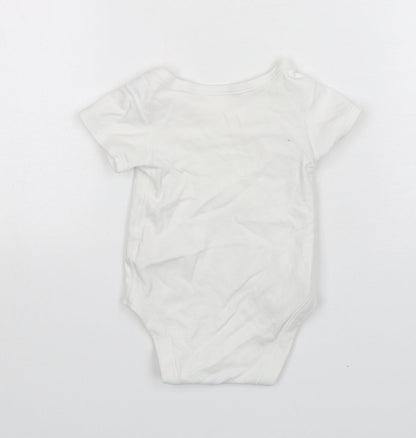 Marks and Spencer Baby White  Cotton Leotard One-Piece Size 3-6 Months  Snap