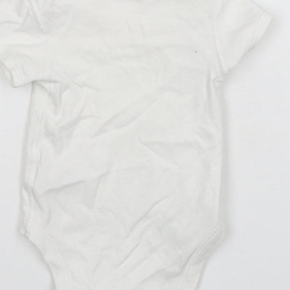Marks and Spencer Baby White  Cotton Leotard One-Piece Size 3-6 Months  Snap