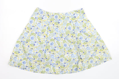 Gap Girls Multicoloured Floral Cotton Skater Skirt Size 2XL  Regular Zip