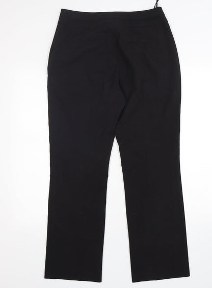 Womens UK Size 10 M&Co Regular Fit  Black Trousers