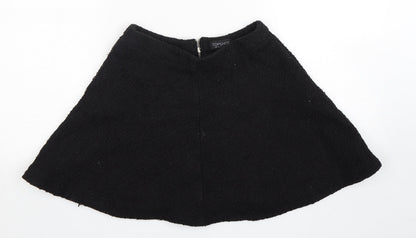 Topshop Womens Black  Polyester Mini Skirt Size 8
