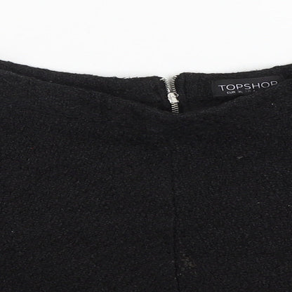 Topshop Womens Black  Polyester Mini Skirt Size 8