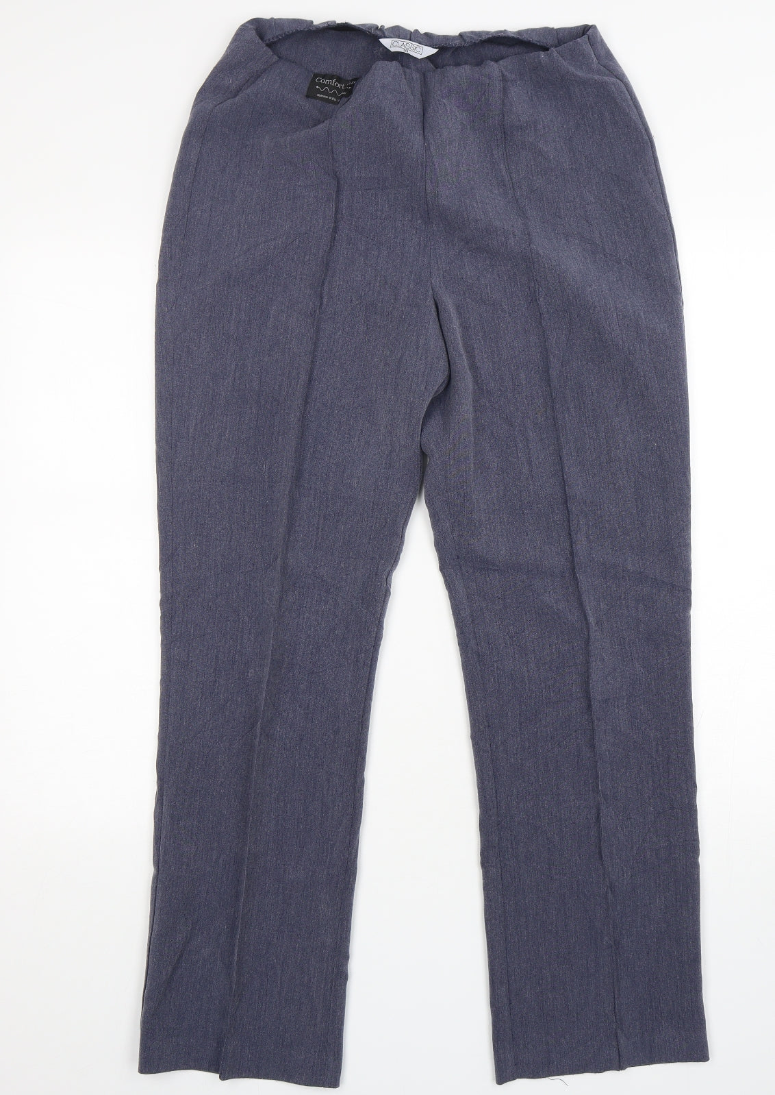 Classic  Womens Blue  Polyester Trousers  Size 10 L30 in Regular