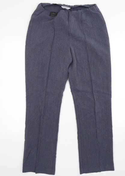 Classic  Womens Blue  Polyester Trousers  Size 10 L30 in Regular