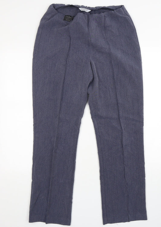 Classic  Womens Blue  Polyester Trousers  Size 10 L30 in Regular