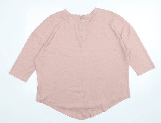 Primark Womens Pink Round Neck  Polyester Pullover Jumper Size 14