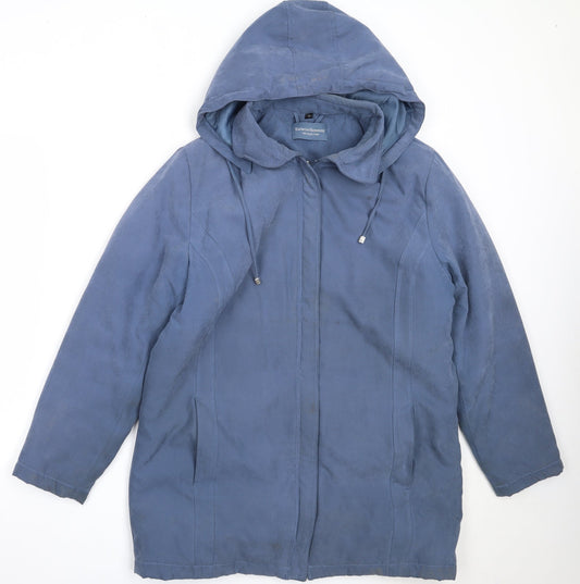 Womens UK Size 14 Katherine Hammond Blue Overcoat