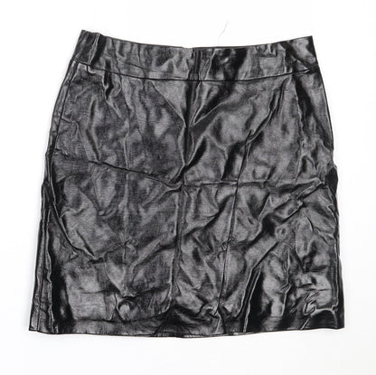 Marks and Spencer Womens Black  Polyurethane Mini Skirt Size 10