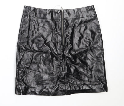 Marks and Spencer Womens Black  Polyurethane Mini Skirt Size 10