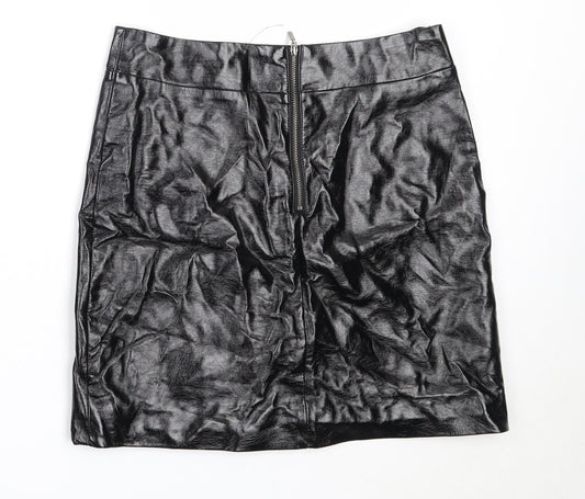Marks and Spencer Womens Black  Polyurethane Mini Skirt Size 10
