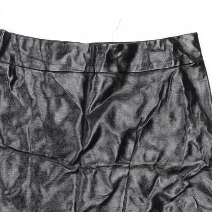 Marks and Spencer Womens Black  Polyurethane Mini Skirt Size 10