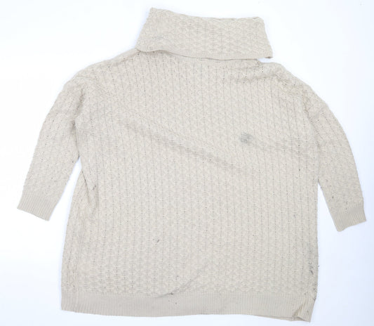 Womens UK Size S H&M Beige Pullover Jumper